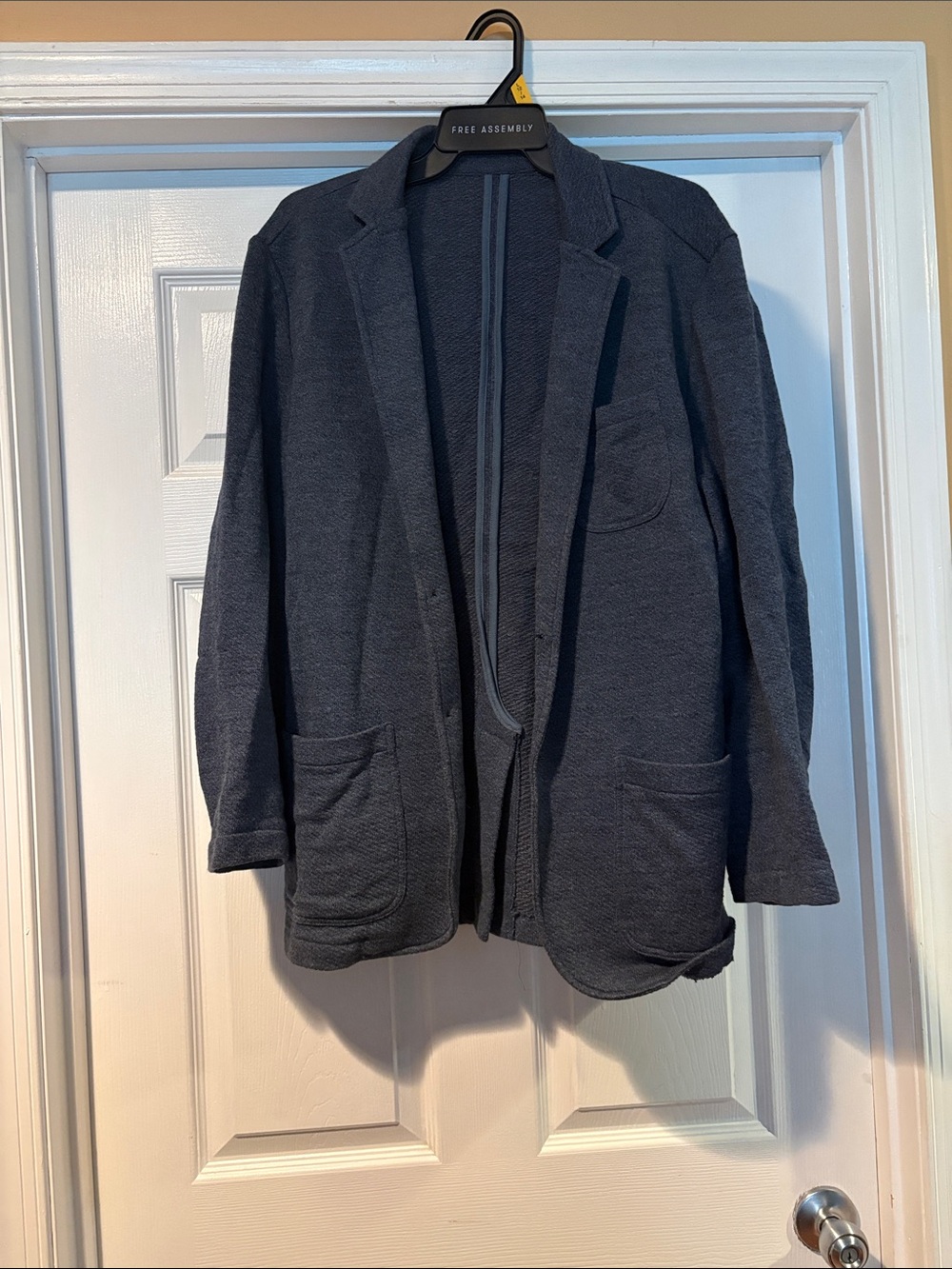 Faherty Navy Knit Shirt Jacket Blazer